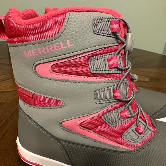 Merrell Girls Waterproof Snow Winter Boots Grey Pink - Picture 6 of 8